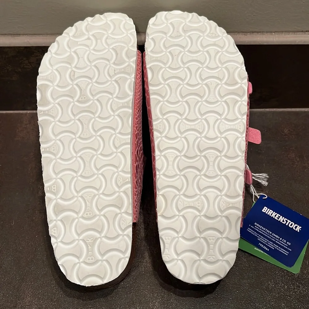 Birkenstock Pink Snakeskin Print with Rose Gold Buckles Size 40 NWT - Picture 7 of 10